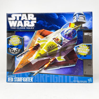 Vintage Hasbro Star Wars Mid Ships Kit Fistos Jedi Starfighter (2009) - 3.75" Hasbro The Clone Wars MISB