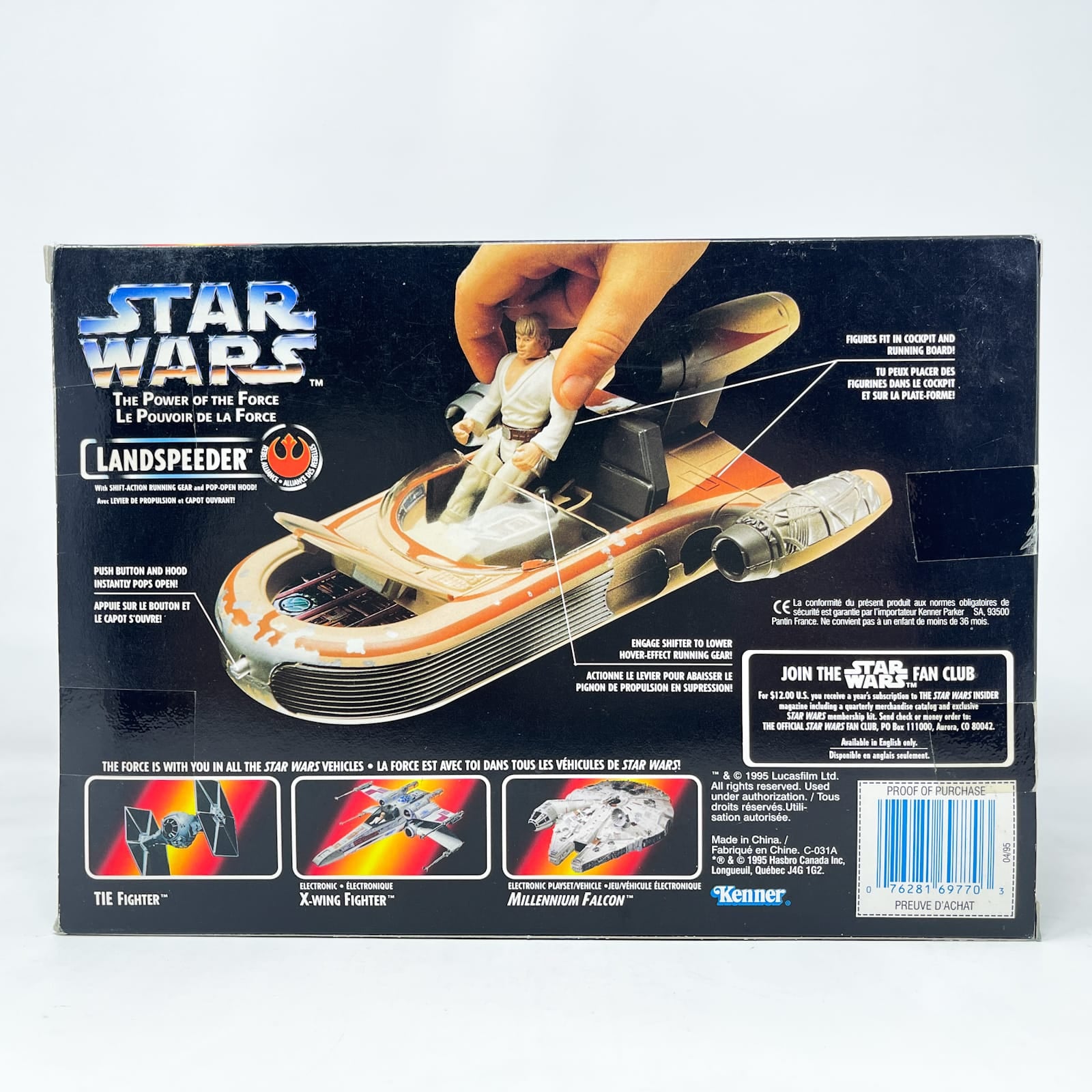 Vintage Hasbro Star Wars Mid Ships Landspeeder (1995) - Kenner Power of the Force (Canadian Box) Star Was Vehicle - MIOP