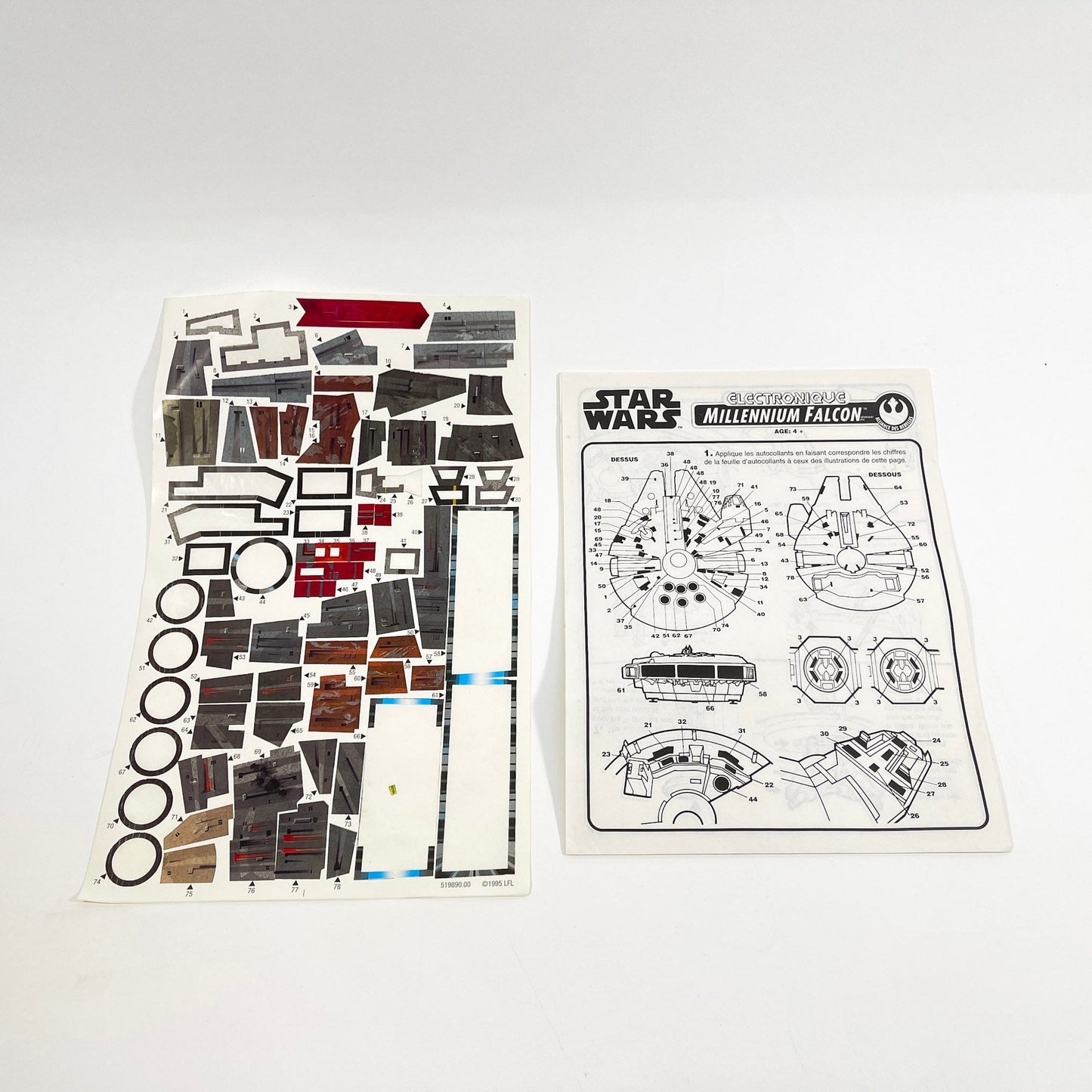 Vintage Hasbro Star Wars Mid Ships Millennium Falcon - Power of the Force 1995 - Kenner Star Wars Vehicle - MIOP