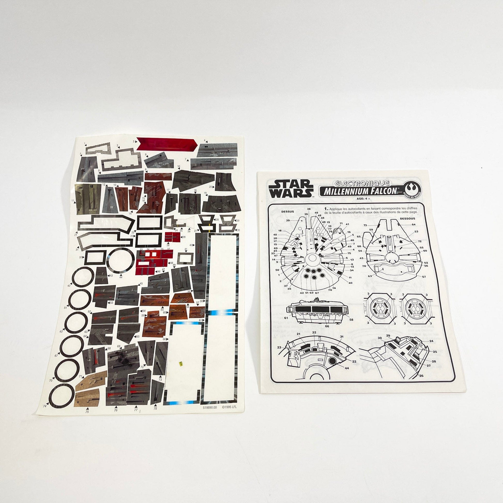 Vintage Hasbro Star Wars Mid Ships Millennium Falcon - Power of the Force 1995 - Kenner Star Wars Vehicle - MIOP