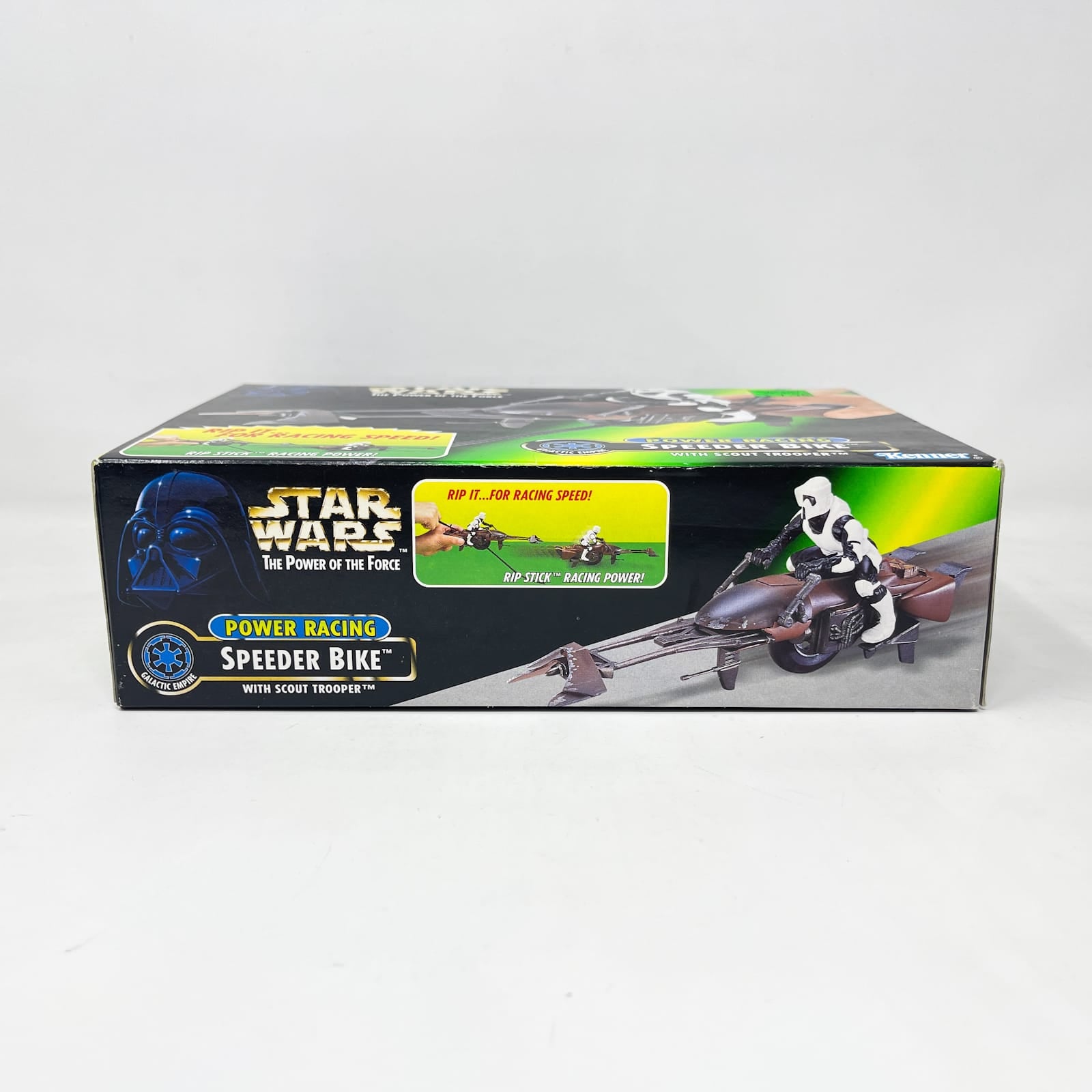 Vintage Hasbro Star Wars Mid Ships Power Racing Speeder Bike w/ Scout Trooper (1997) - POTF2 - Sealed