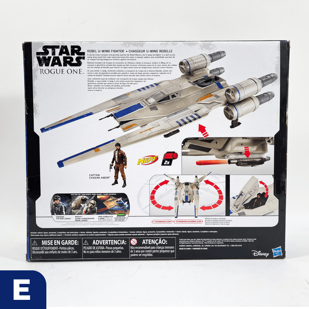 Vintage Hasbro Star Wars Mid Ships Rebel U-Wing with Cassian Andor (2016) - Rogue One 3.75" Scale Ship - Hasbro Star Wars Vehicle - MISB
