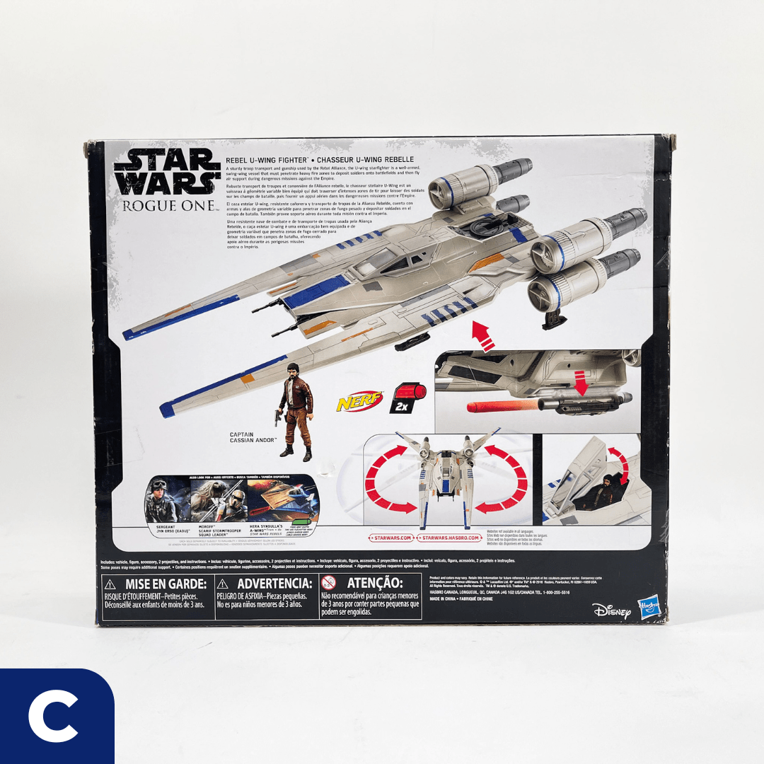 Vintage Hasbro Star Wars Mid Ships Rebel U-Wing with Cassian Andor (2016) - Rogue One 3.75" Scale Ship - Hasbro Star Wars Vehicle - MISB