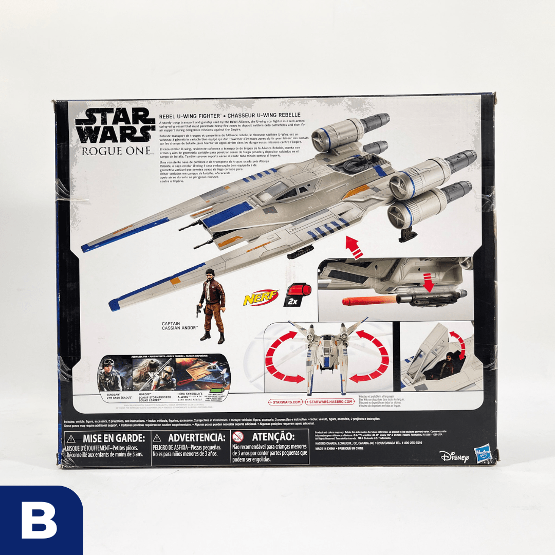 Vintage Hasbro Star Wars Mid Ships Rebel U-Wing with Cassian Andor (2016) - Rogue One 3.75" Scale Ship - Hasbro Star Wars Vehicle - MISB