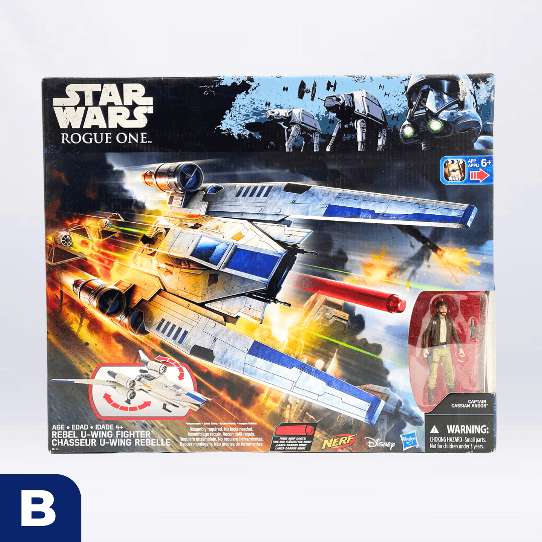 Vintage Hasbro Star Wars Mid Ships Rebel U-Wing with Cassian Andor (2016) - Rogue One 3.75" Scale Ship - Hasbro Star Wars Vehicle - MISB