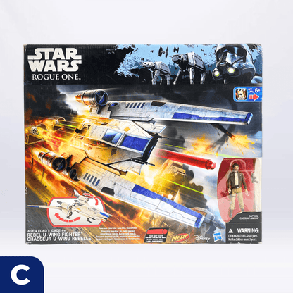 Vintage Hasbro Star Wars Mid Ships Rebel U-Wing with Cassian Andor (2016) - Rogue One 3.75" Scale Ship - Hasbro Star Wars Vehicle - MISB
