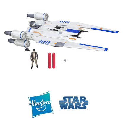 Vintage Hasbro Star Wars Mid Ships Rebel U-Wing with Cassian Andor (2016) - Rogue One 3.75" Scale Ship - Hasbro Star Wars Vehicle - MISB