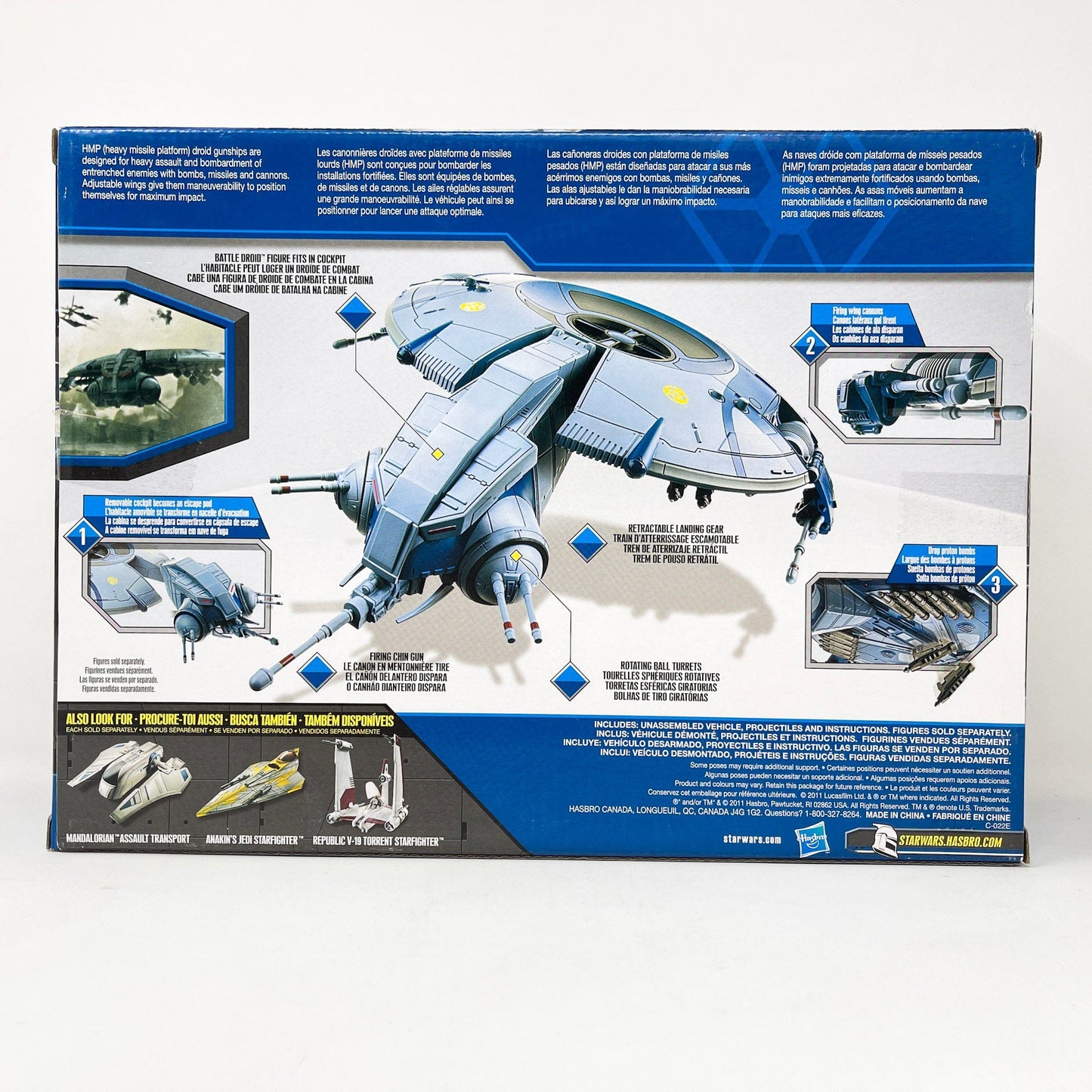 Vintage Hasbro Star Wars Mid Ships Separatist Droid Gunship (2010) - 3.75" Hasbro The Clone Wars MISB