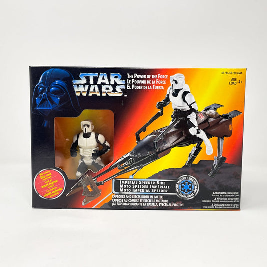 Vintage Hasbro Star Wars Mid Ships Speeder Bike w/ Biker Scout - POTF2 - Sealed