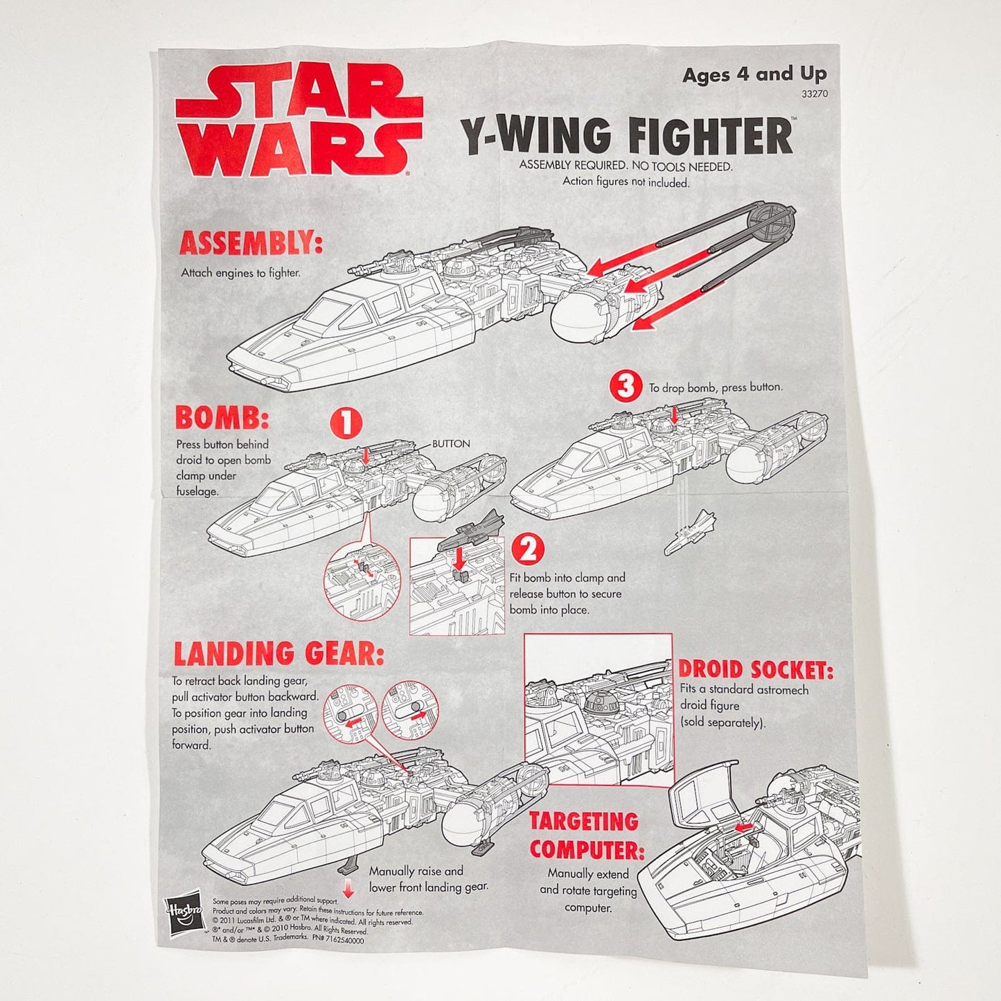 Vintage Hasbro Star Wars Mid Ships VC Y-Wing Fighter - ROTJ (2011) - Hasbro Vintage Collection - Open Box