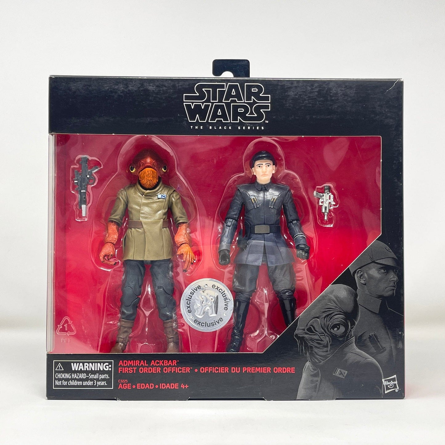 Vintage Hasbro Star Wars Modern MOC Admiral Ackbar & First Order Officer - Black Series Hasbro Star Wars Action Figure 2-Pack Set