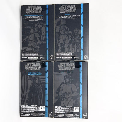 Vintage Hasbro Star Wars Modern MOC Hasbro Blue Line Series (2014-2015) Complete Set of Single Boxed STAR WARS 6" Black Series Figures