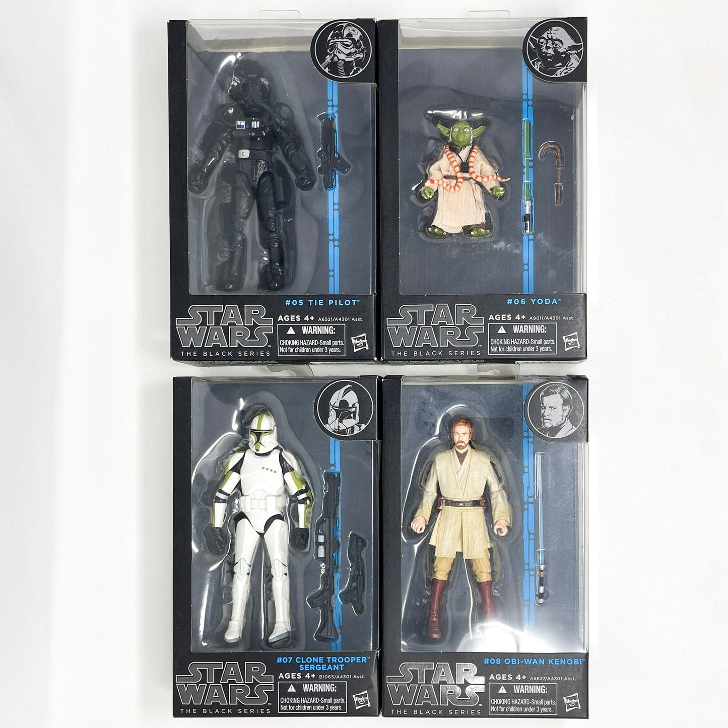 Vintage Hasbro Star Wars Modern MOC Hasbro Blue Line Series (2014-2015) Complete Set of Single Boxed STAR WARS 6" Black Series Figures