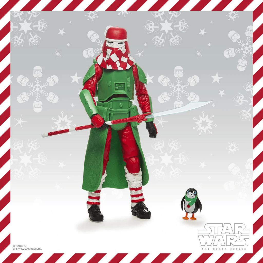 Vintage Hasbro Star Wars Modern MOC Holiday Snowtrooper with Porg - Black Series Hasbro Star Wars Action Figure