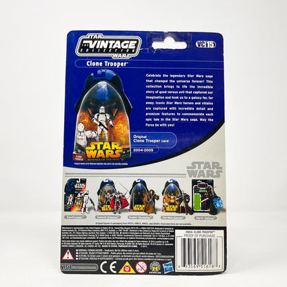 Vintage Hasbro Star Wars Modern MOC VC015 Clone Trooper (2010) - Foil Card Back - The Vintage Collection