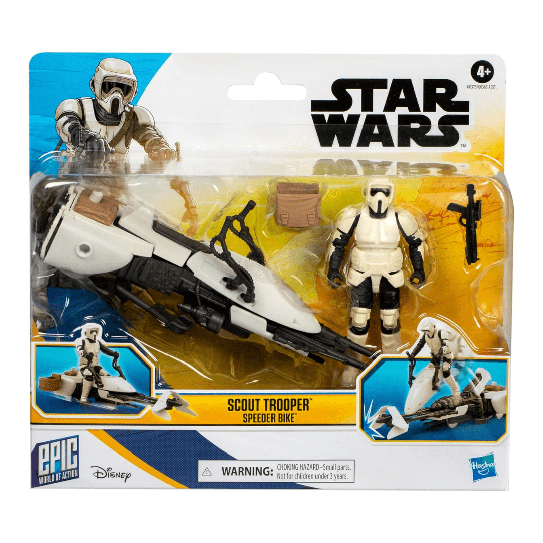 Vintage Hasbro Star Wars Modern Ships Speeder Bike & Biker Scout - Epic Hero Series Hasbro