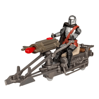Vintage Hasbro Star Wars Modern Ships Speeder Bike & Mandalorian - Epic Hero Series Hasbro