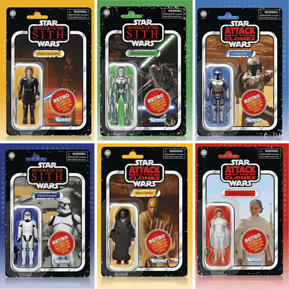 Vintage Hasbro Star Wars Pre-Order ATOC & ROTS Episode II & III 6-Pack - Retro Collection Hasbro Star Wars