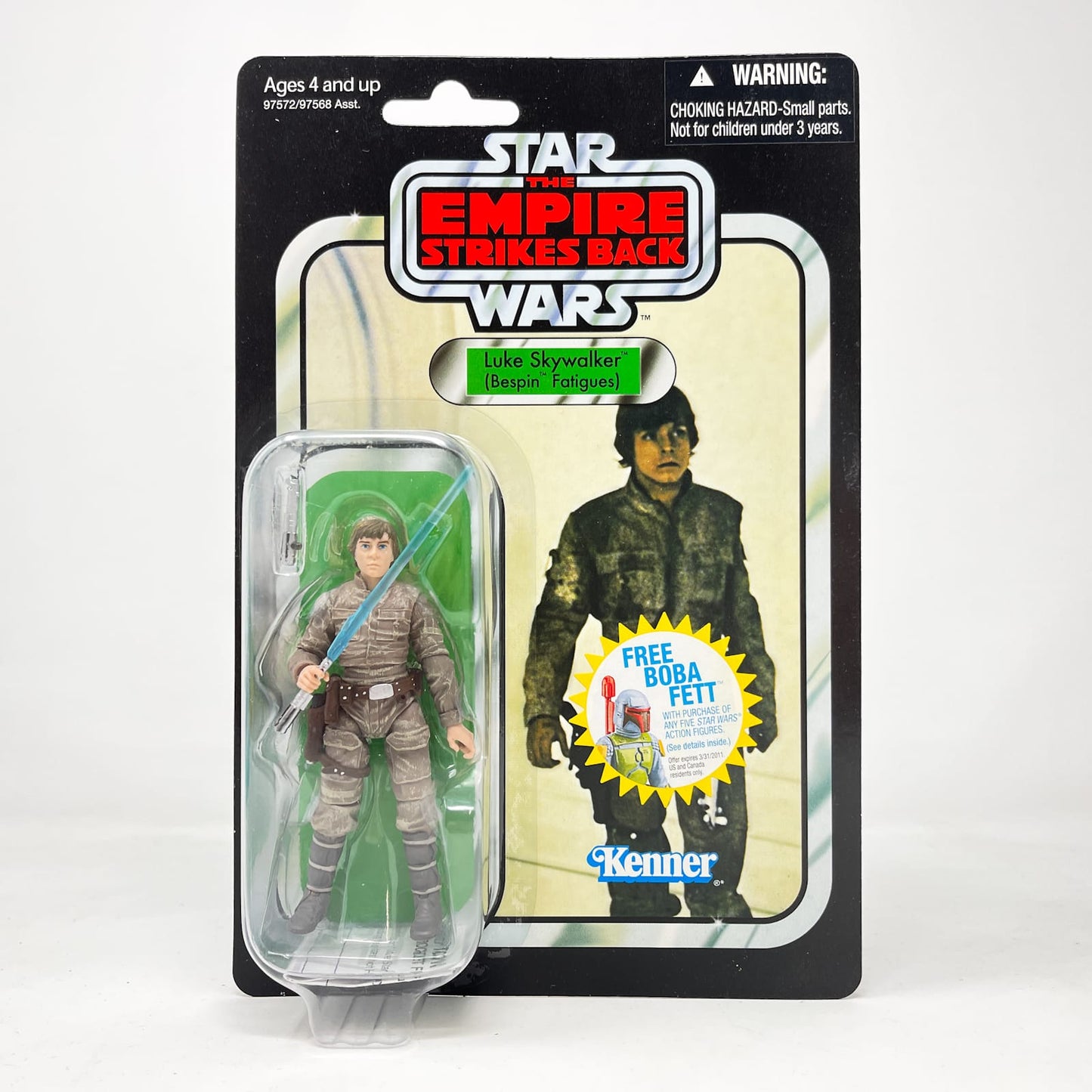 Vintage Hasbro Star Wars Vintage Collection Carded VC004 Luke Skywalker (Bespin Fatigues) Fett Offer (2010) - The Vintage Collection Hasbro