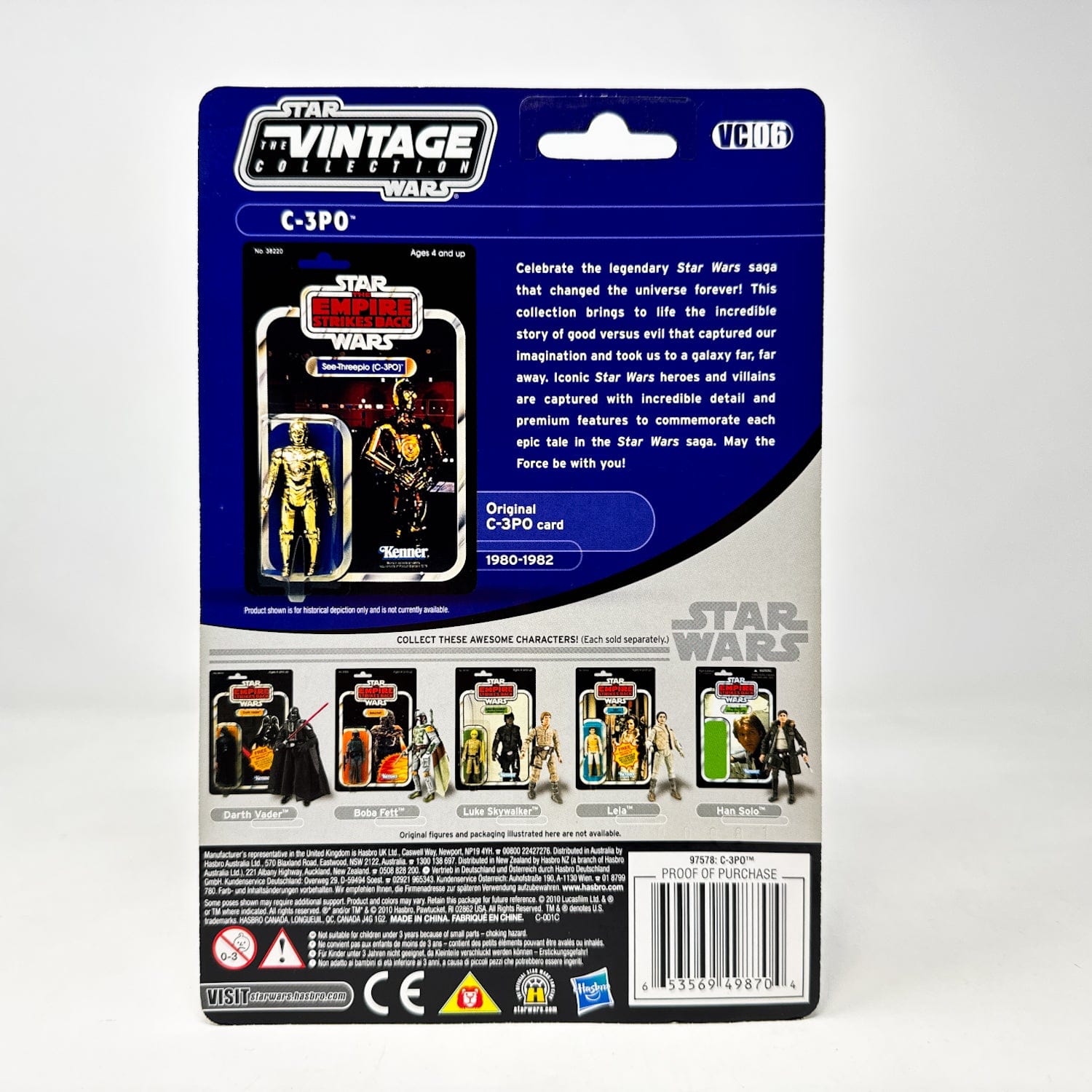 Vintage Hasbro Star Wars Vintage Collection Carded VC006 See-Threepio - C-3PO (2010) - The Vintage Collection Hasbro