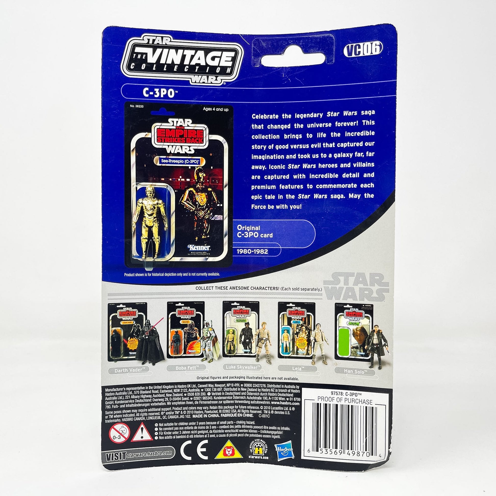 Vintage Hasbro Star Wars Vintage Collection Carded VC006 See-Threepio - C-3PO (2010) - The Vintage Collection Hasbro
