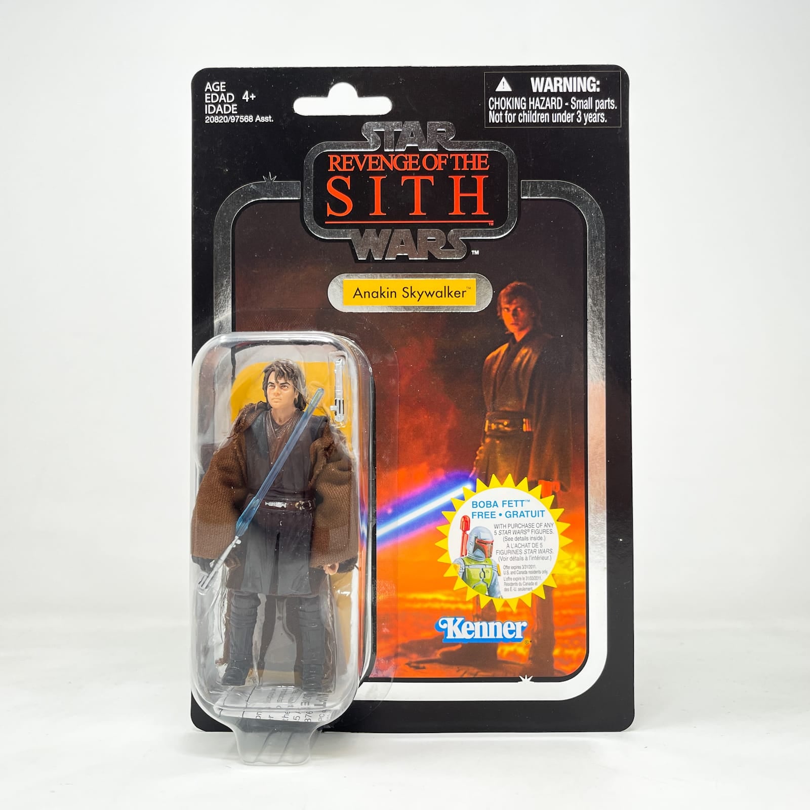 Vintage Hasbro Star Wars Vintage Collection Carded VC013 Anakin Skywalker FOIL - ROTS (2010) Canadian - The Vintage Collection (2010)