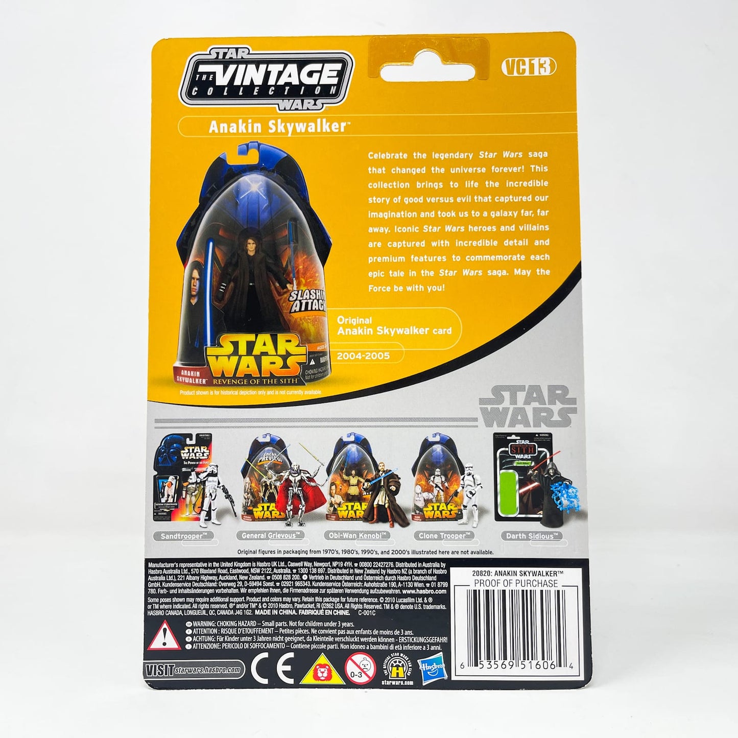 Vintage Hasbro Star Wars Vintage Collection Carded VC013 Anakin Skywalker (ROTS)2010 - The Vintage Collection