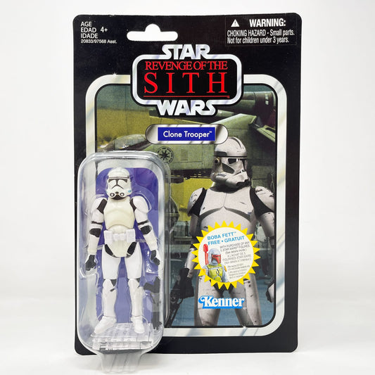 Vintage Hasbro Star Wars Vintage Collection Carded VC015 Clone Trooper - ROTS (2010) Canadian w/ Boba Fett Offer - The Vintage Collection