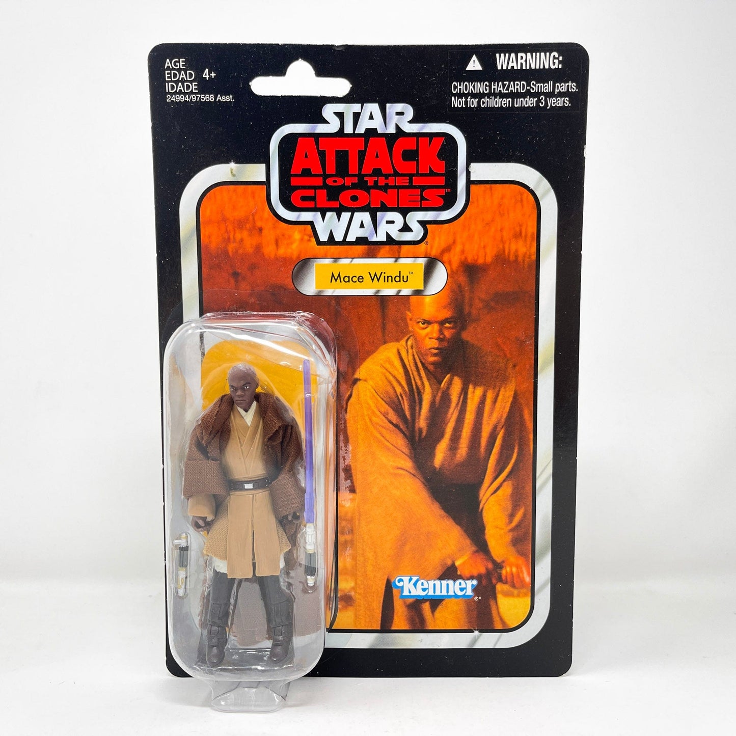 Vintage Hasbro Star Wars Vintage Collection Carded VC035 Mace Windu - AOTC (2010) Canadian Offerless - The Vintage Collection