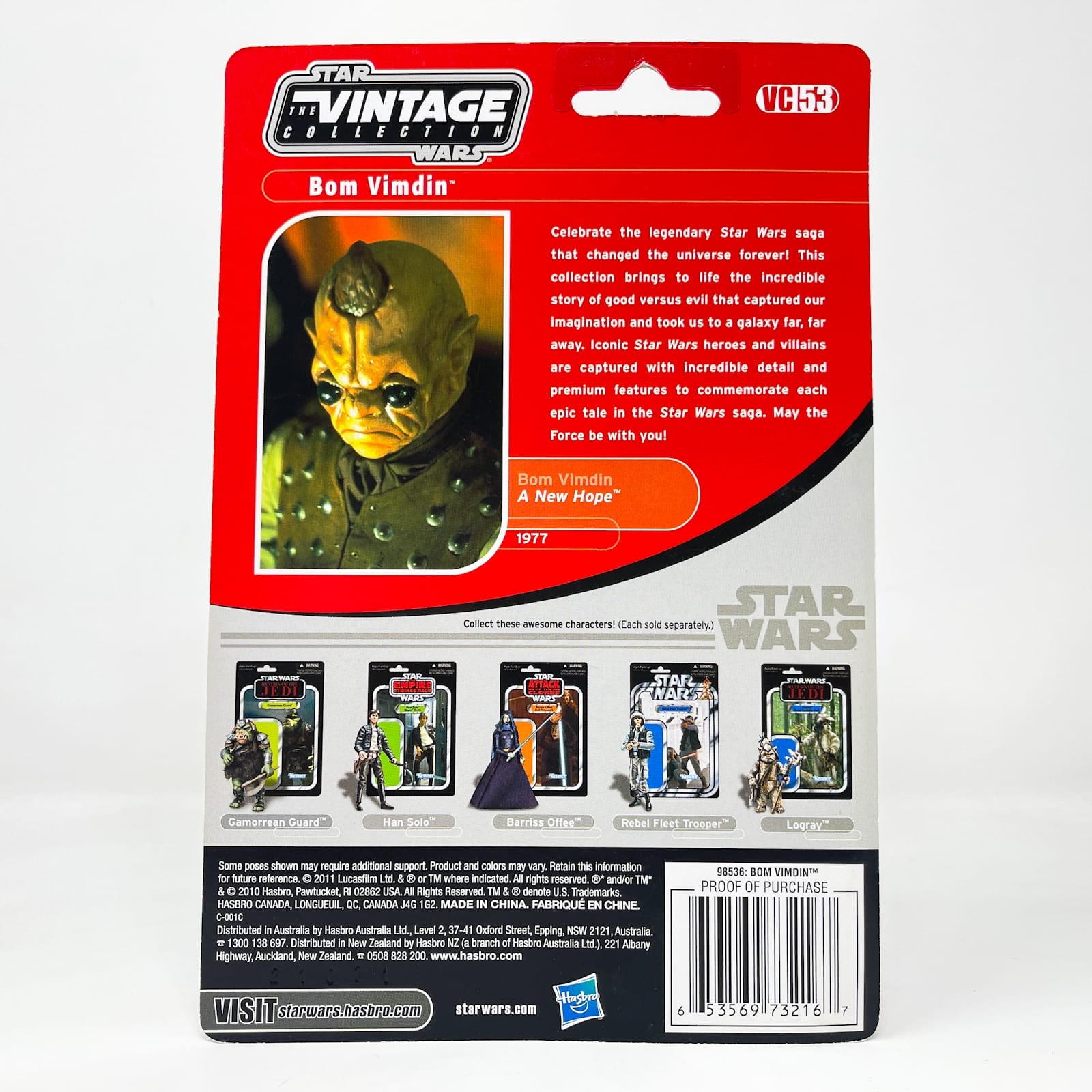 Vintage Hasbro Star Wars Vintage Collection Carded VC053 Bom Vimdin - Cantina Patron (2011) - The Vintage Collection Hasbro Star Wars