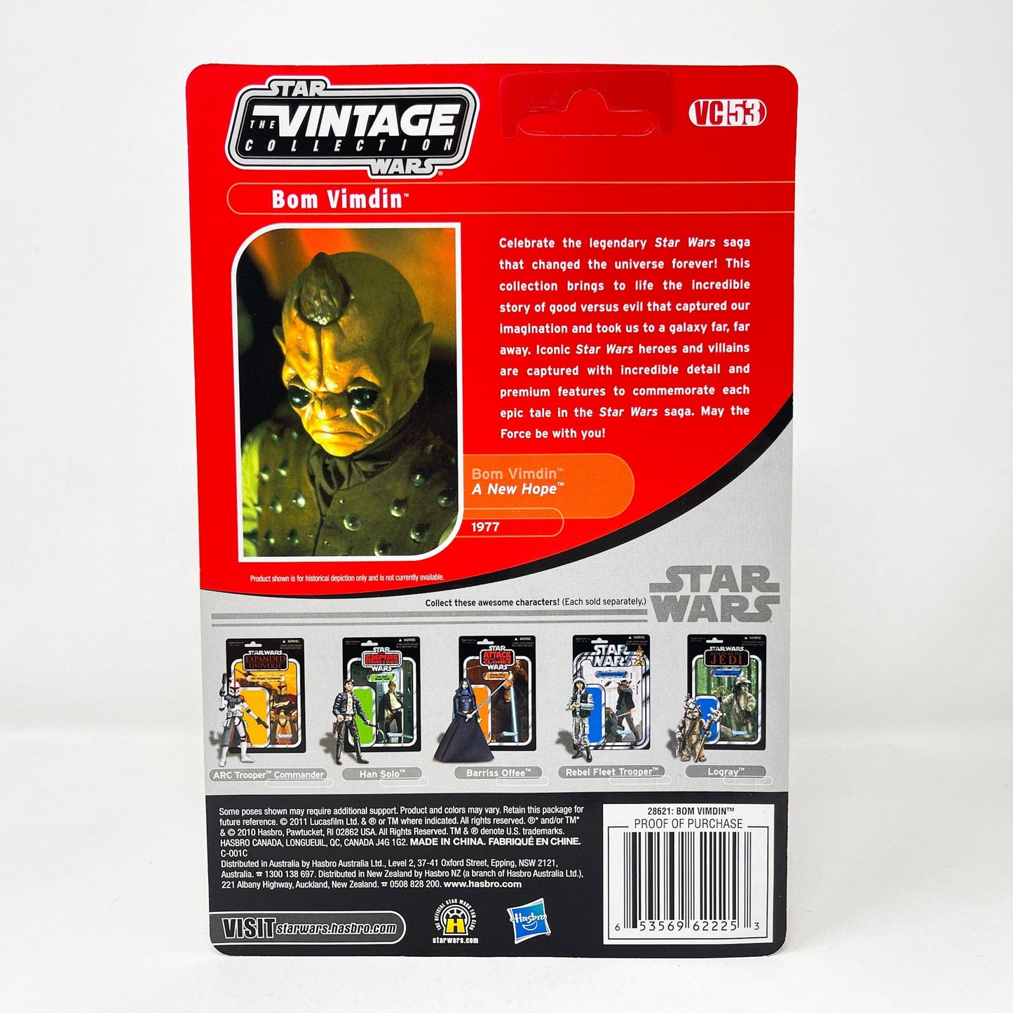 Vintage Hasbro Star Wars Vintage Collection Carded VC053 Bom Vimdin - Cantina Patron (2011) Unpunched - The Vintage Collection