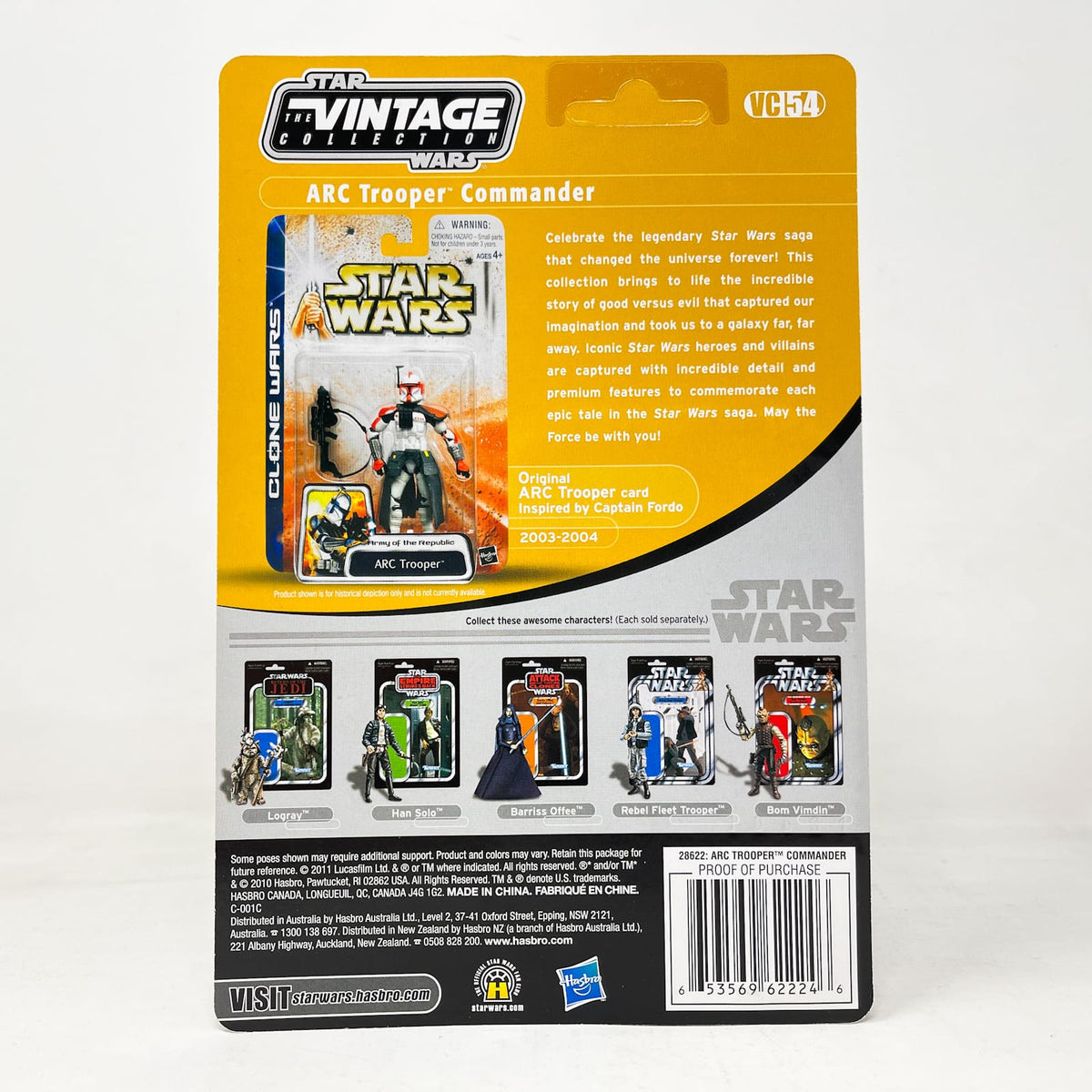 Vintage Hasbro Star Wars Vintage Collection Carded VC054 ARC Trooper Commander (2011) Unpunched - The Vintage Collection Hasbro Star Wars
