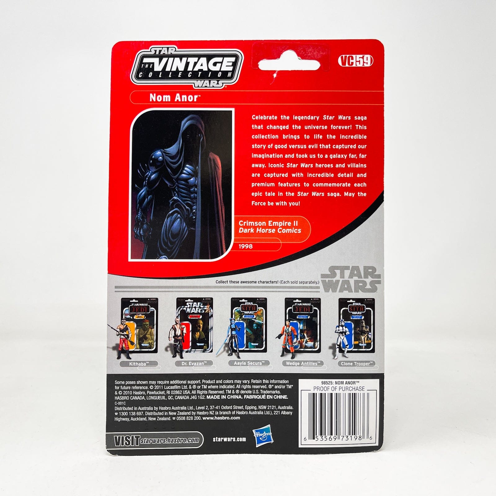 Vintage Hasbro Star Wars Vintage Collection Carded VC059 Nom Anor (Yuuzhan Vong) - Unpunched Card - The Vintage Collection Hasbro Star Wars