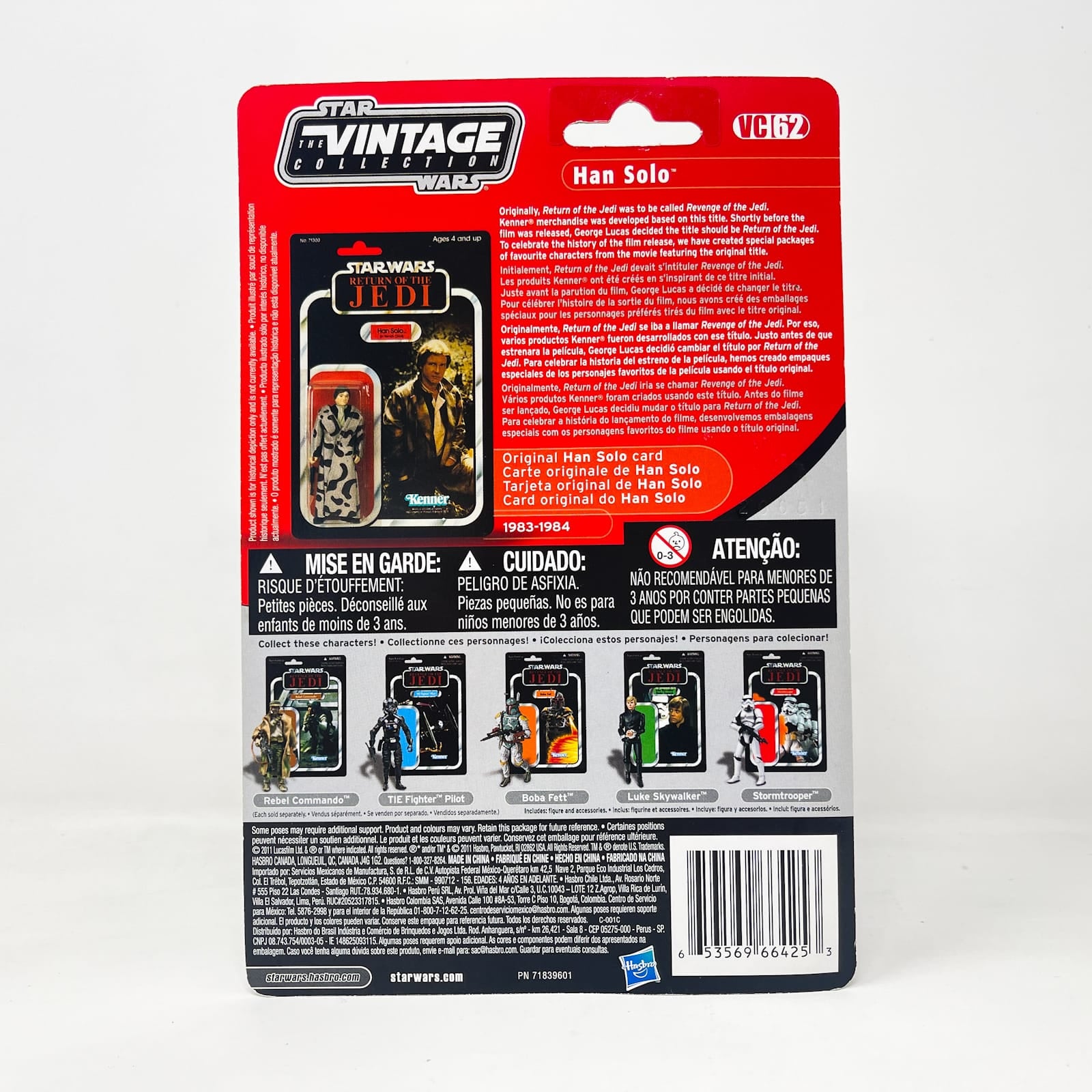Vintage Hasbro Star Wars Vintage Collection Carded VC062 Han Solo (Endor) - Canadian - The Vintage Collection Hasbro Star Wars (2021)
