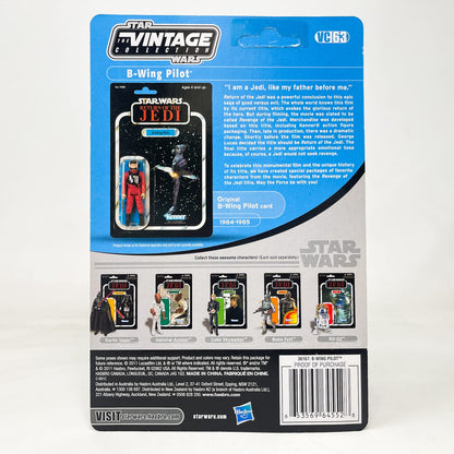 Vintage Hasbro Star Wars Vintage Collection Carded VC063 B-Wing Pilot (Keyan Farlander) Revenge Cardback - Hasbro Vintage Collection (2011)