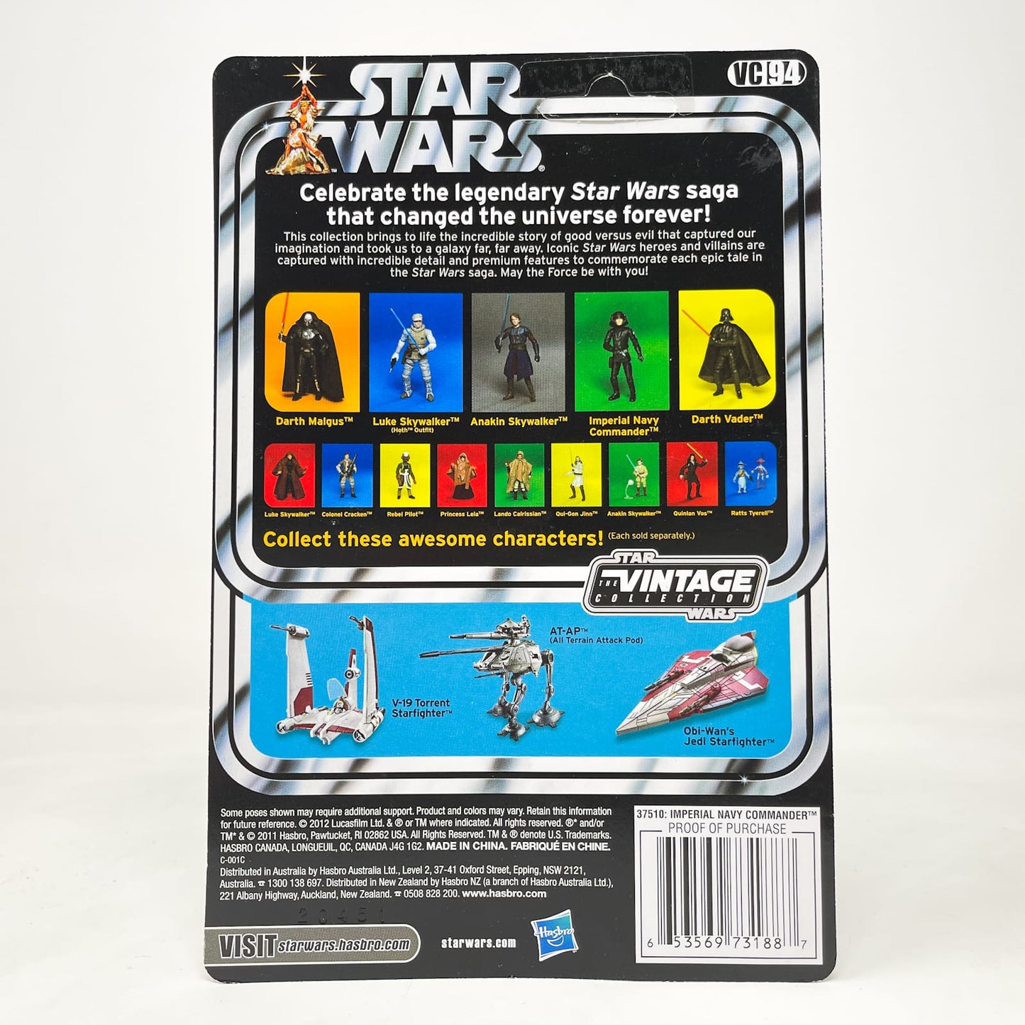 Vintage Hasbro Star Wars Vintage Collection Carded VC094 Imperial Navy Commander (2012) - The Vintage Collection Hasbro Star Wars