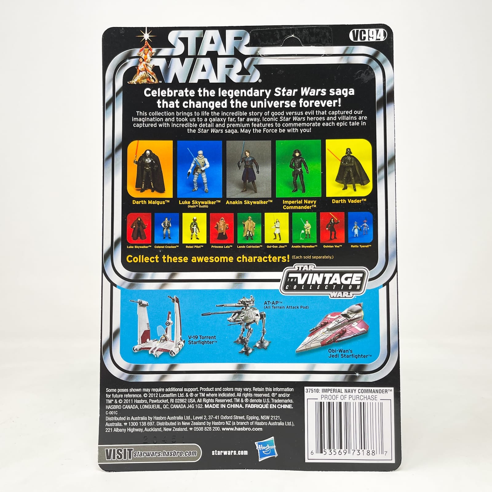 Vintage Hasbro Star Wars Vintage Collection Carded VC094 Imperial Navy Commander (2012) - The Vintage Collection Hasbro Star Wars