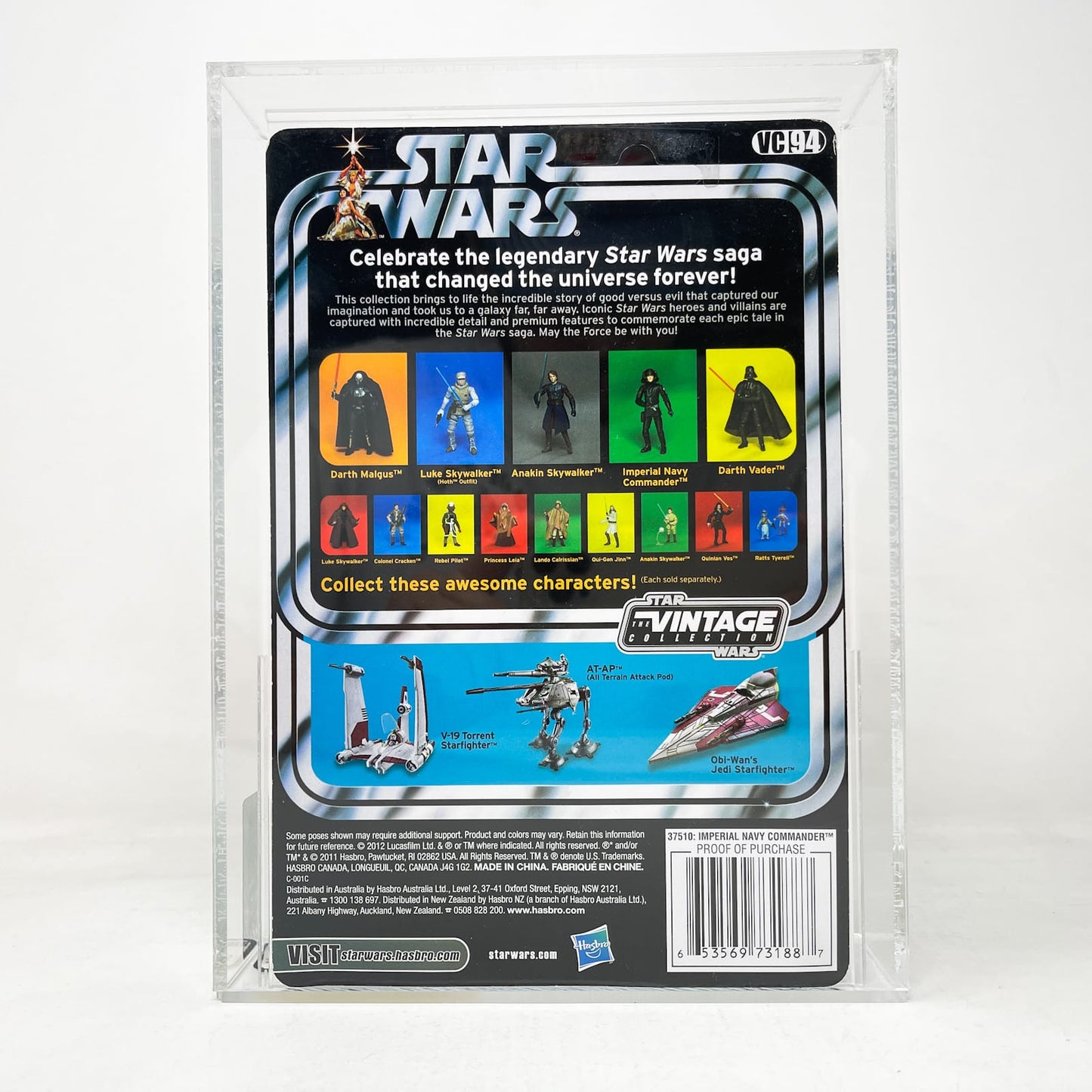 Vintage Hasbro Star Wars Vintage Collection Carded VC094 Imperial Navy Commander GRADED AFA 8.5 - Hasbro Vintage Collection (2012)