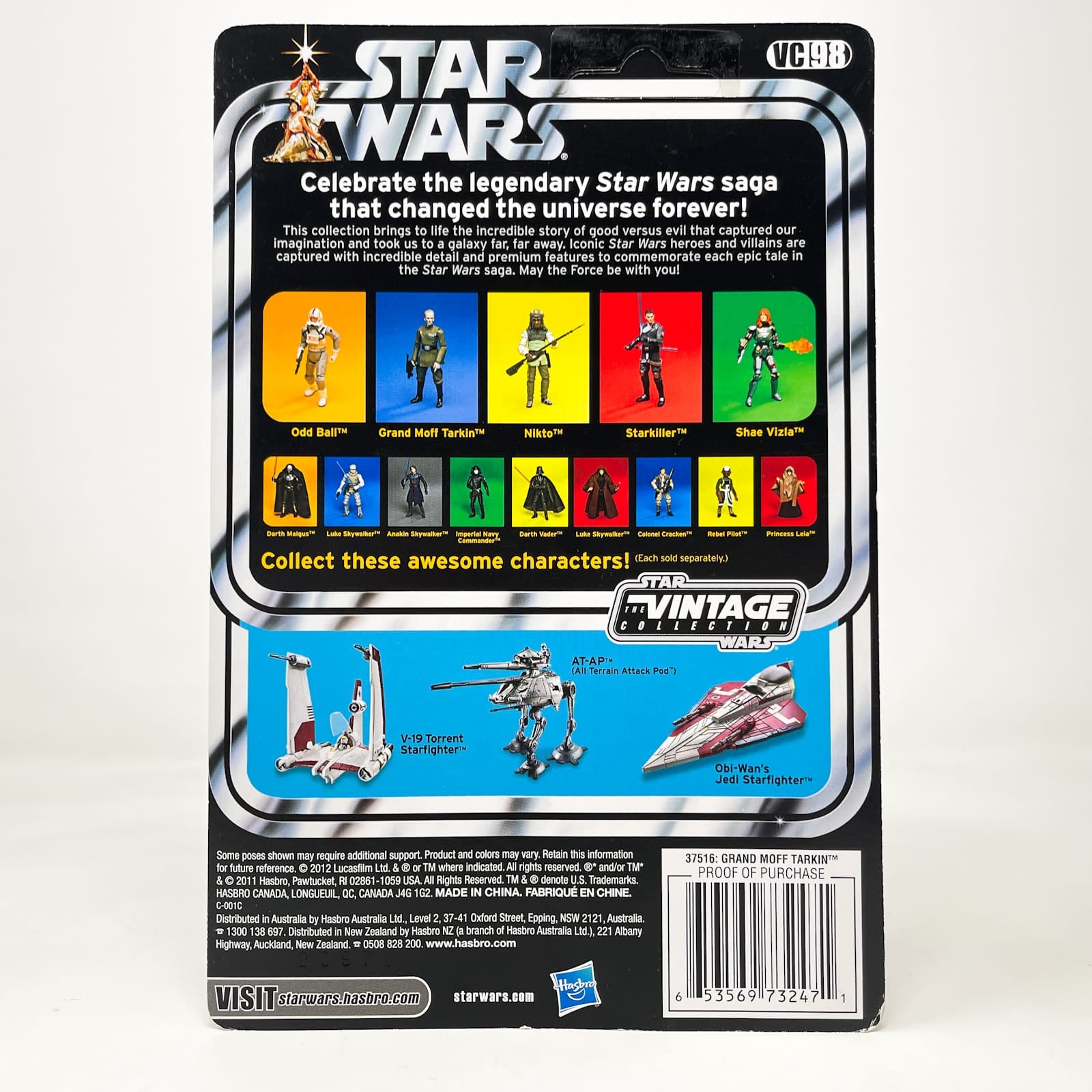 Vintage Hasbro Star Wars Vintage Collection Carded VC098 Grand Moff Tarkin (2011) Unpunched w/ Maul Offer - The Vintage Collection Hasbro Star Wars
