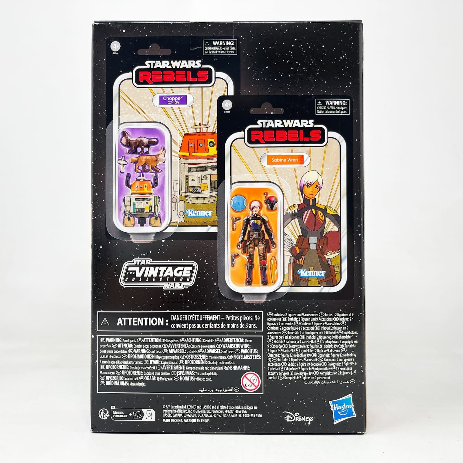 Vintage Hasbro Star Wars Vintage Collection Carded VC332 Sabine Wren & VC333 Chopper (C1-10P) 2 Pack (2024)- The Vintage Collection