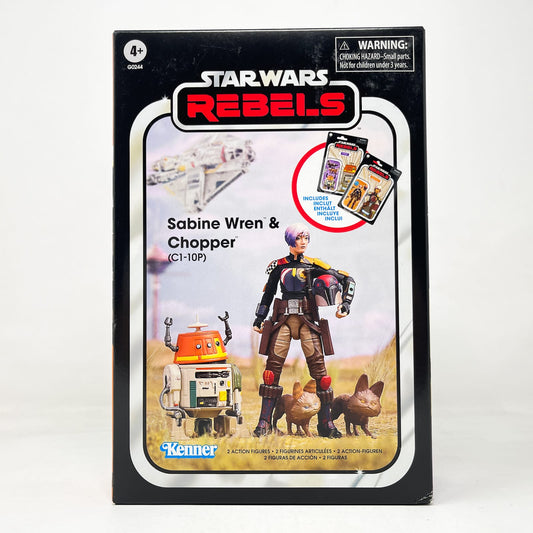 Vintage Hasbro Star Wars Vintage Collection Carded VC332 Sabine Wren & VC333 Chopper (C1-10P) 2 Pack (2024)- The Vintage Collection
