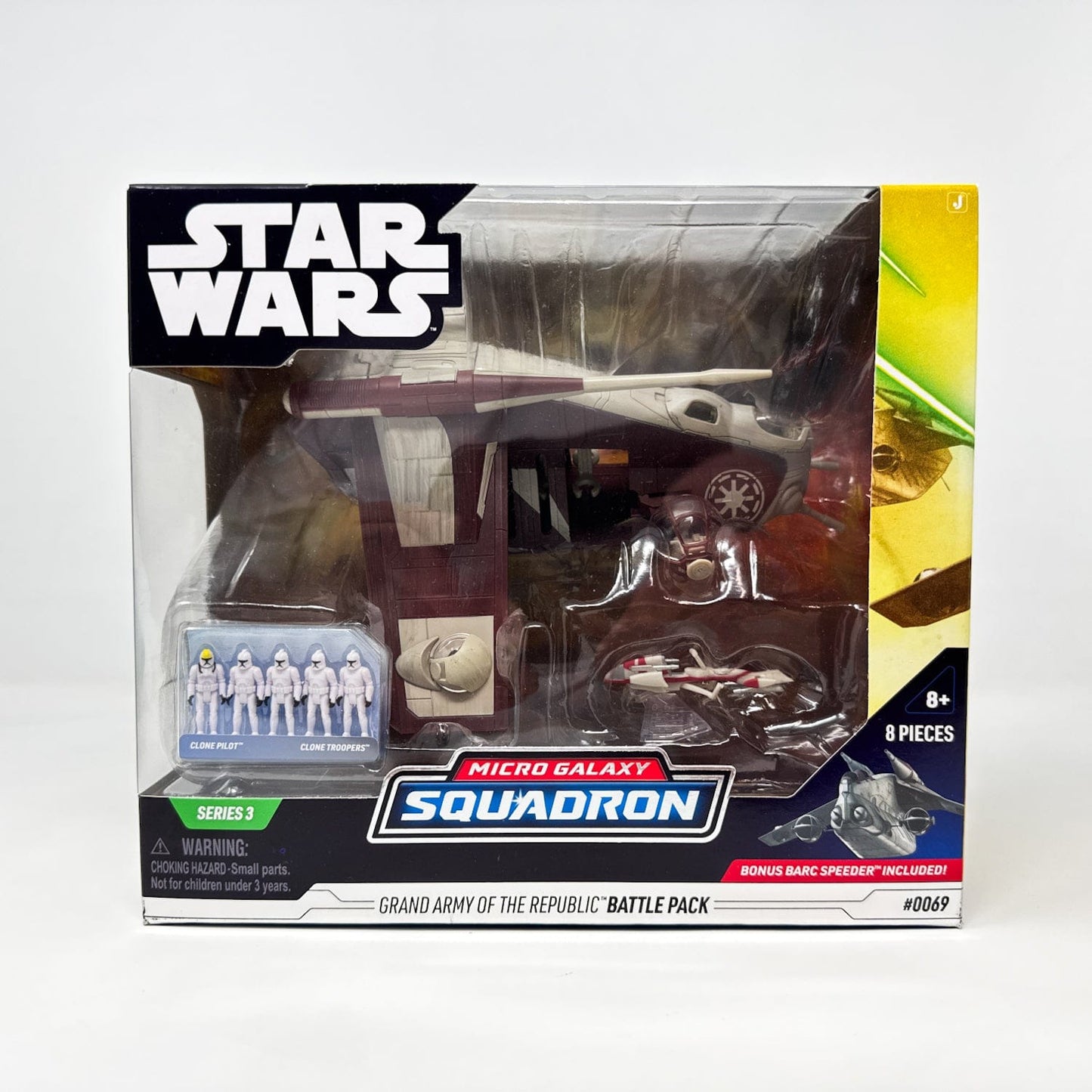 Vintage Jazwares Star Wars Modern Ships Grand Army of the Republic Battle Pack (LAAT) Coruscant Guard #0069 - Micro Galaxy Squadron (2023)