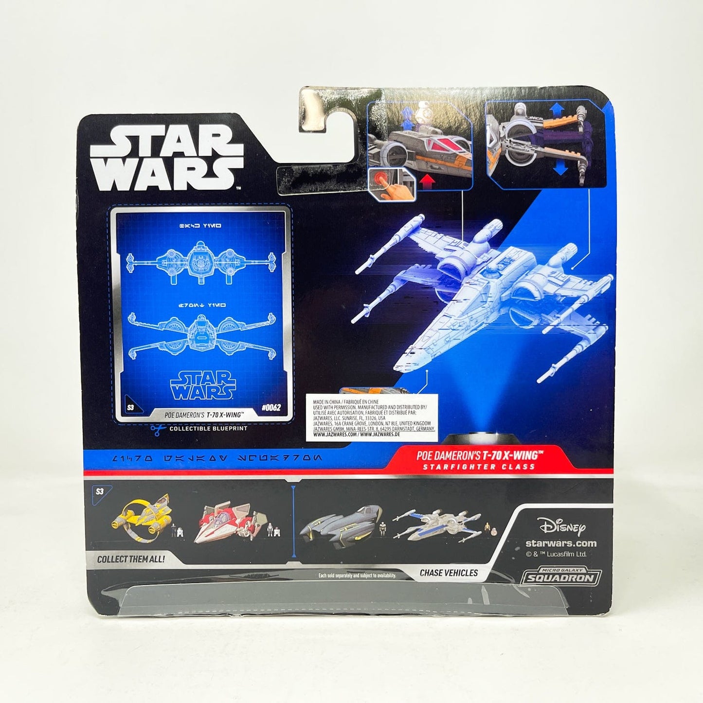 Vintage Jazwares Star Wars Modern Ships Poe Dameron's T-70 X-Wing (TROS) #0062 - Micro Galaxy Squadron (2024)