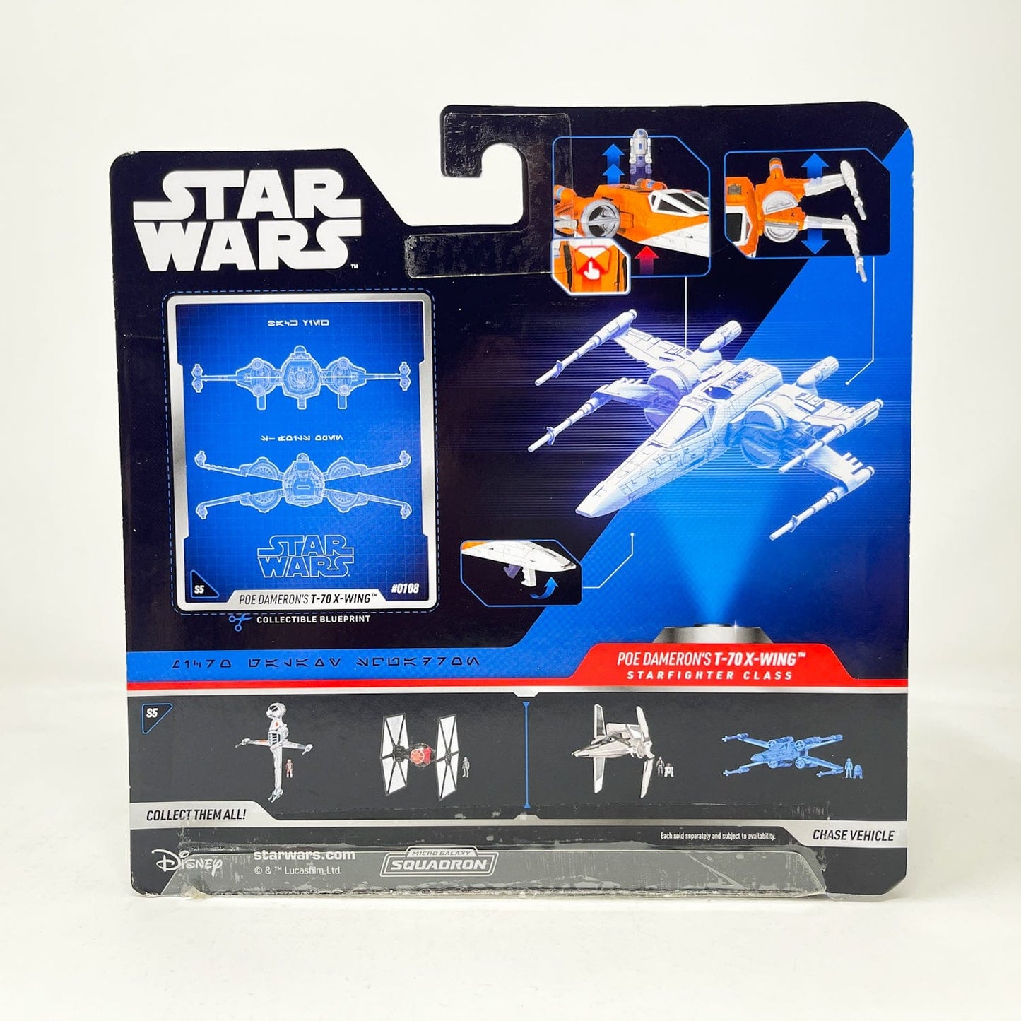 Vintage Jazwares Star Wars Modern Ships Poe Dameron's T-70 X-Wing (TROS) #0108 CHASE - Micro Galaxy Squadron (2023)