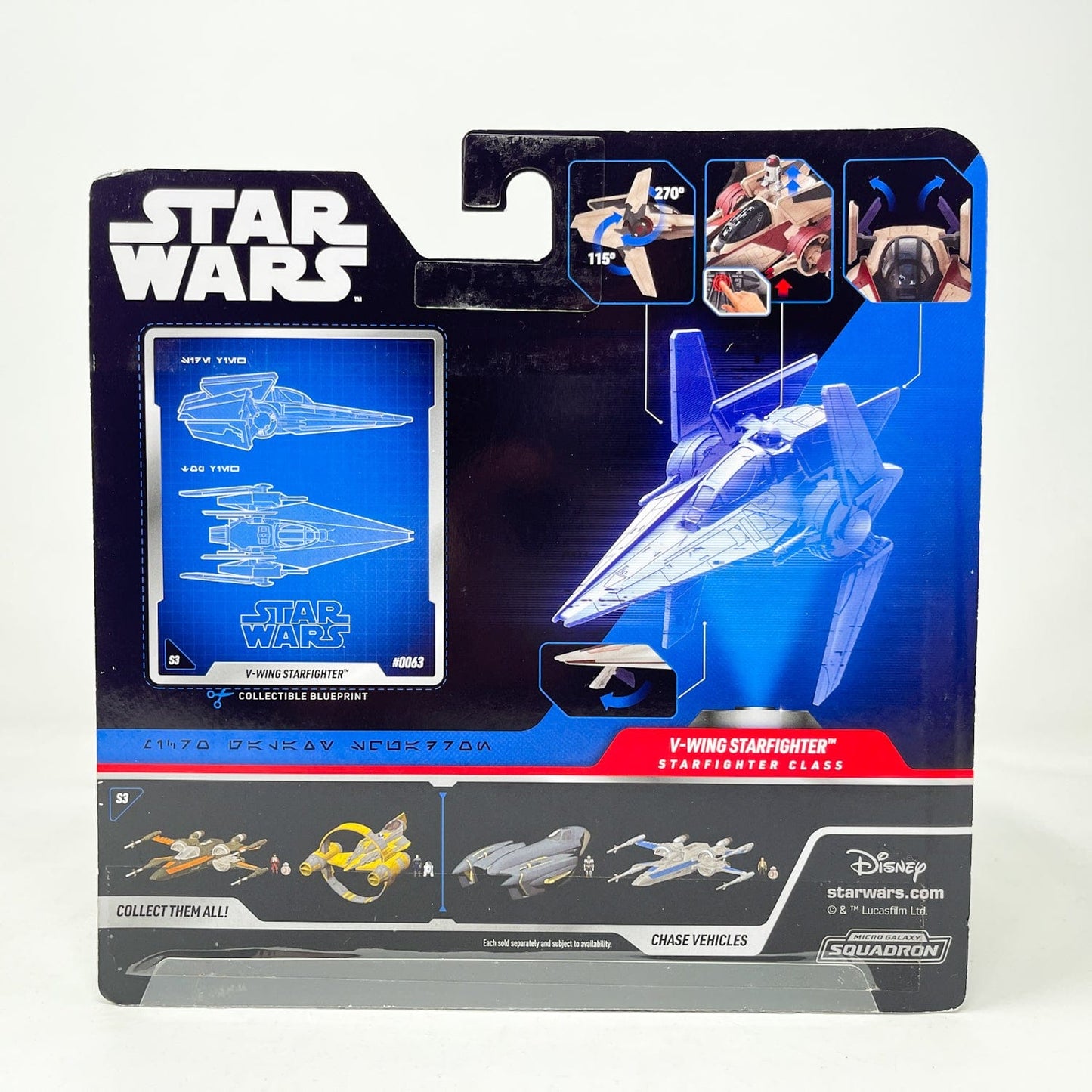 Vintage Jazwares Star Wars Modern Ships V-Wing Starfighter #0063 - Micro Galaxy Squadron (2023)