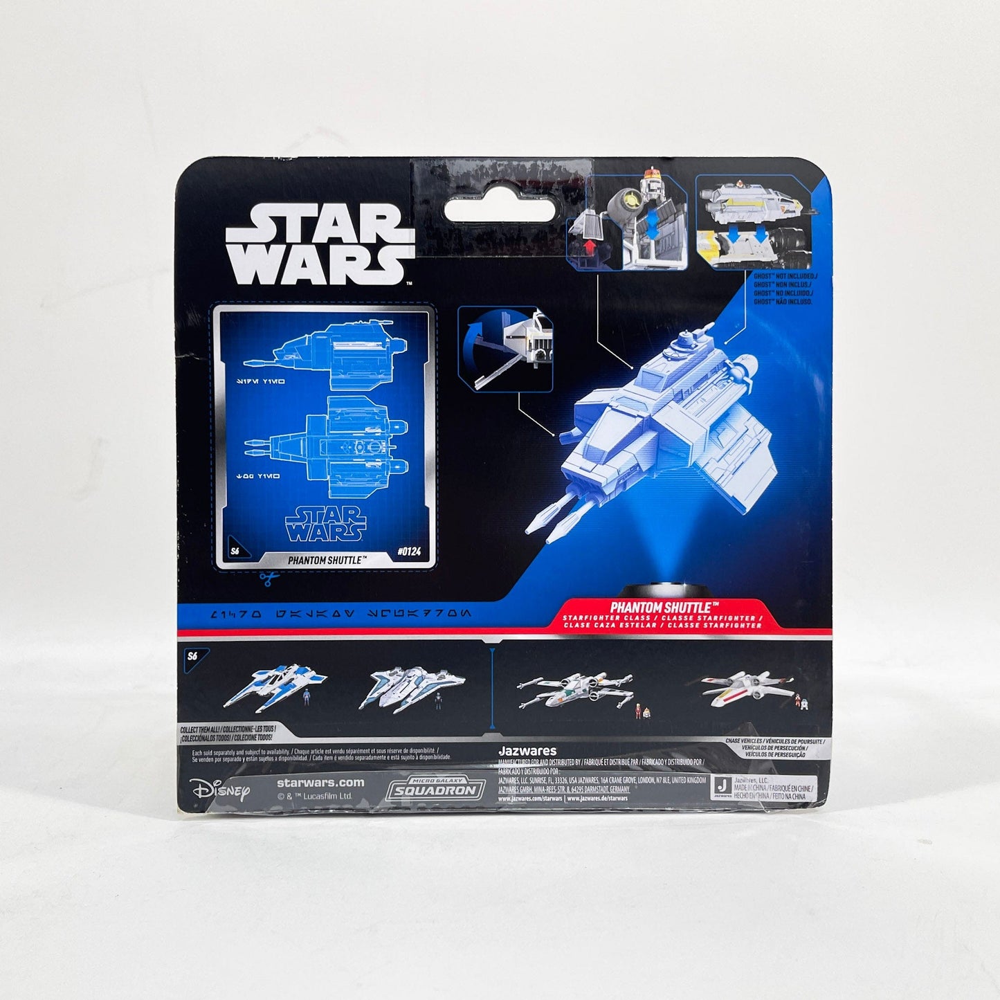 Vintage Jazzwares Star Wars Modern Ships REBELS Ghost with Phantom Shuttle #0124 - Micro Galaxy Squadron Star Wars Ship Bundle