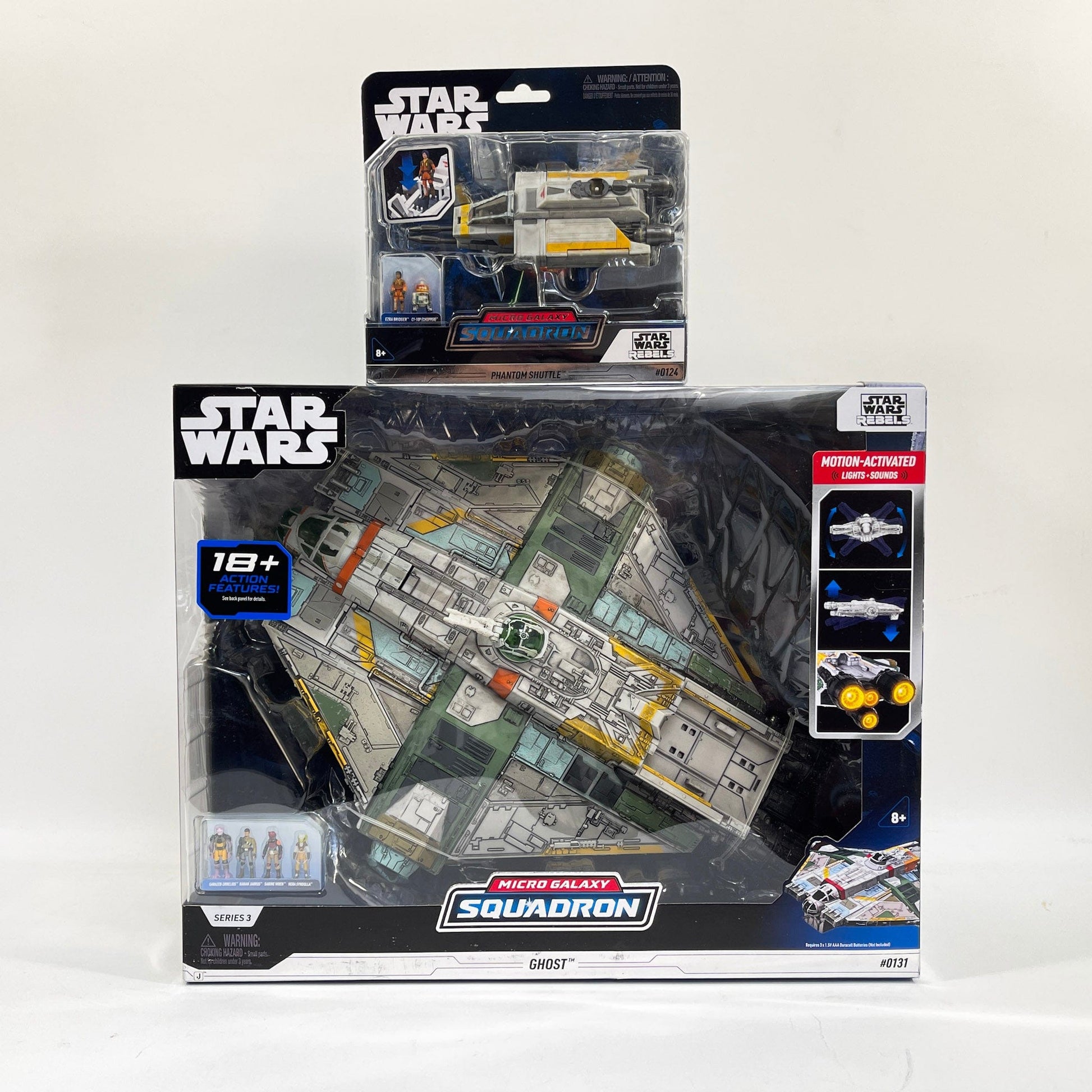 Vintage Jazzwares Star Wars Modern Ships REBELS Ghost with Phantom Shuttle #0124 - Micro Galaxy Squadron Star Wars Ship Bundle