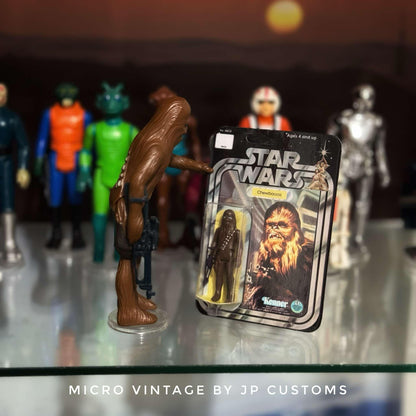 Vintage JP Customs Star Wars Non-Toy Micro Vintage Chewbacca Carded Figure - Hand Painted Star Wars