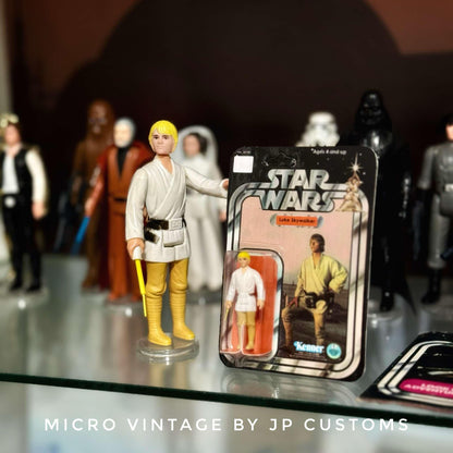 Vintage JP Customs Star Wars Non-Toy Micro Vintage Luke Skywalker Carded Figure - Hand Painted Star Wars