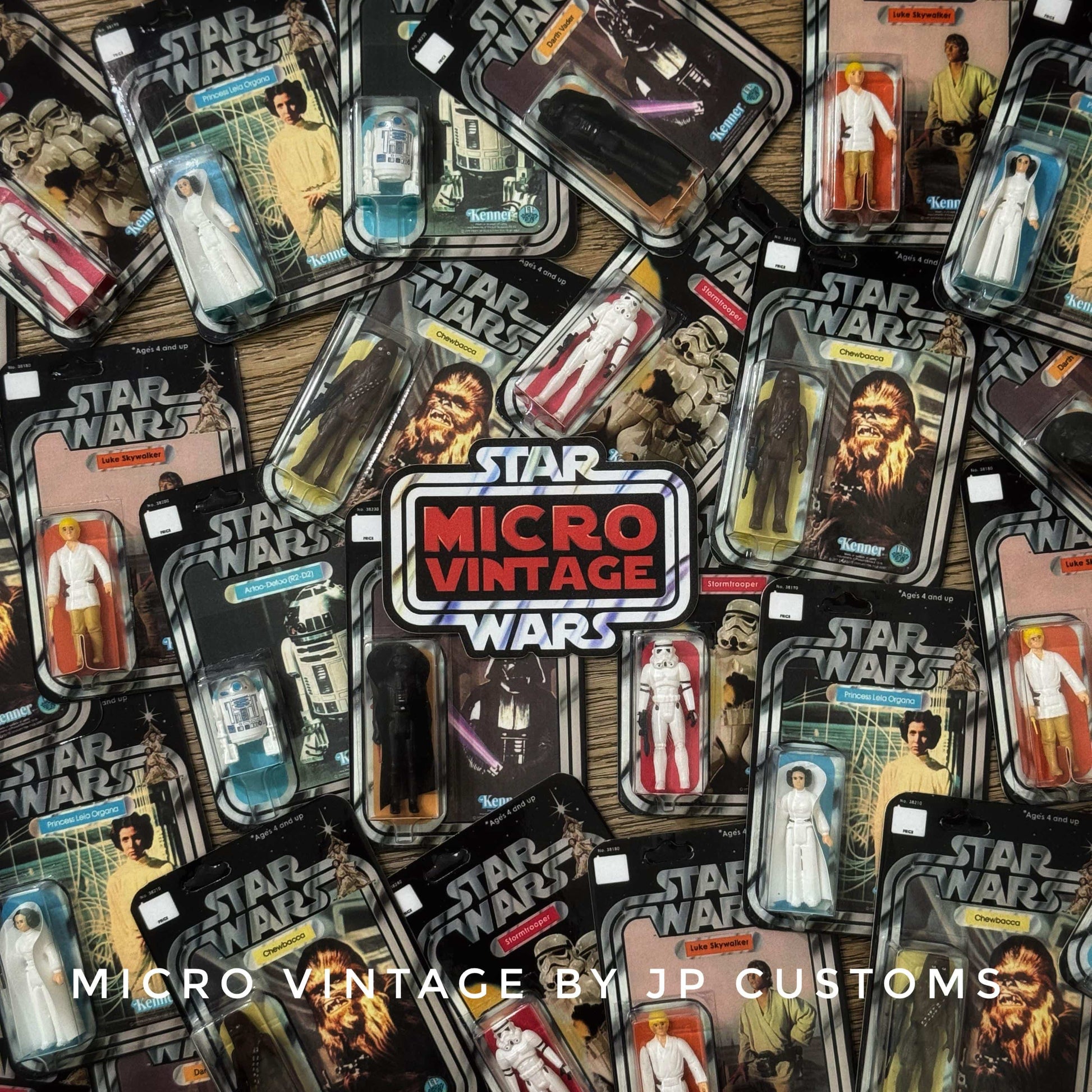 Vintage JP Customs Star Wars Non-Toy Micro Vintage Stormtrooper Carded Figure - Hand Painted Star Wars